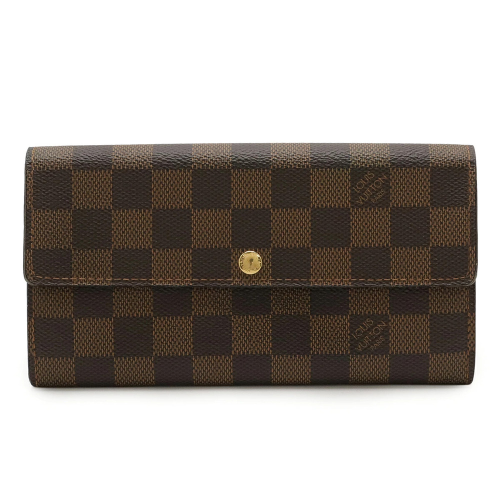 LOUIS VUITTON Damier Portefeuille Sarah Bi fold Long Wallet Zipper